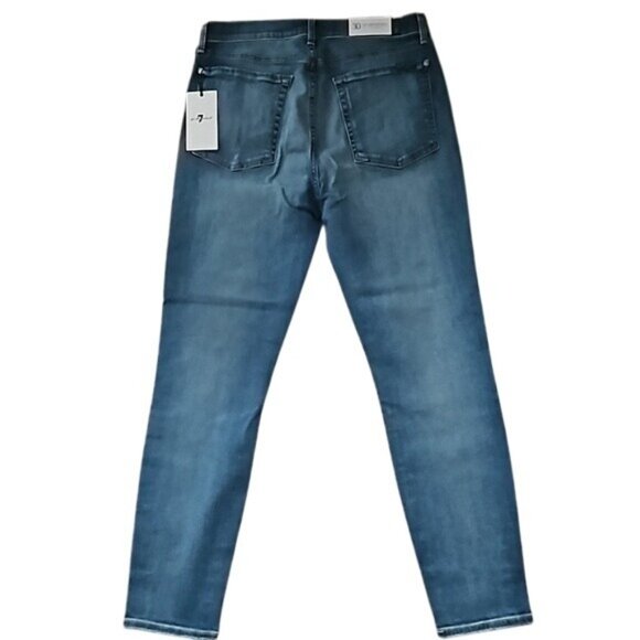 7 for all Mankind High Waist Ankle Skinny Denim Jeans Size 30 Women's New - Picture 5 of 8